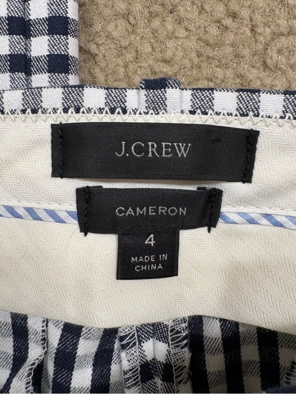 J. Crew Navy and White Gingham Cropped Pants - Picture 6 of 6